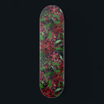 Christmas Burgundy Poinsettia Flowers Watercolor Skateboard<br><div class="desc">This beautiful and artsy pattern is perfect for the Christmas holiday season. It features burgundy red, bright red, forest green, and faux gold hand-painted watercolor poinsettias, flowers, ivy leaves, and berries pattern on top of a dark navy blue background. It's modern, festive, unique, and elegant. Stylize with this hand-painted print...</div>
