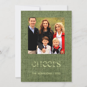 Christmas Burlap Family Photo Holiday Card