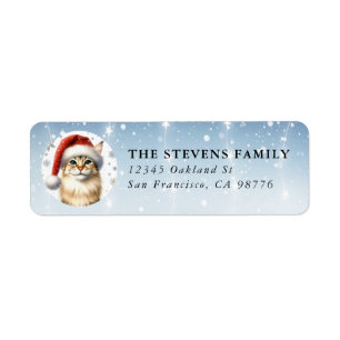 Christmas Burmilla Cat Return Labels
