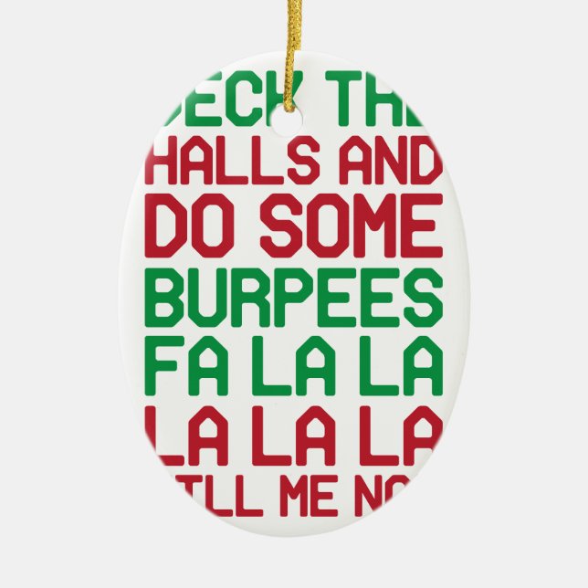 Christmas Burpees Ceramic Tree Decoration (Front)