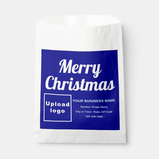 Christmas Business Blue Background Paper Bag (Front)