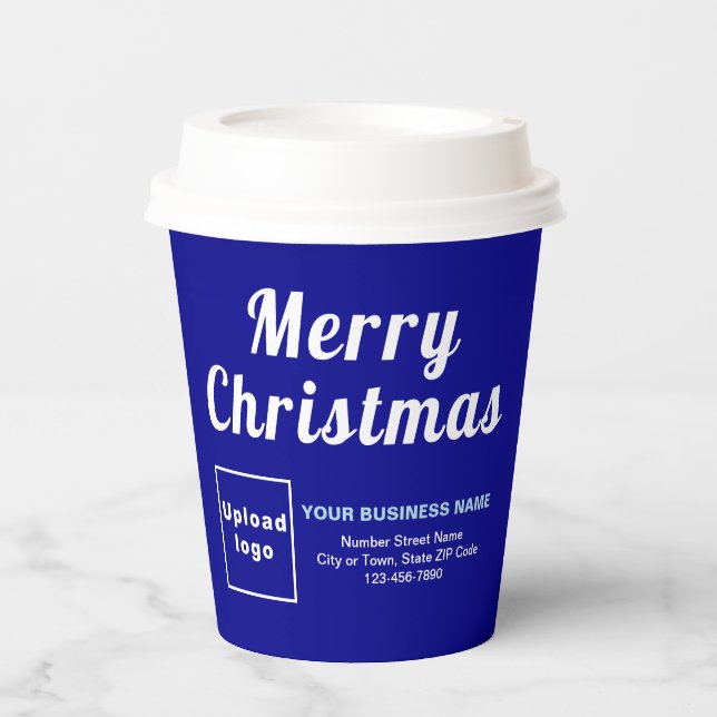 Christmas Business Blue Paper Cup (Front)
