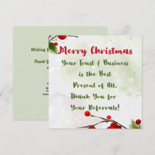 Christmas   Business Budget Marketing Thank you  Holiday Card