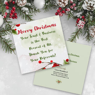 Christmas   Business Budget Marketing Thank you  Holiday Card