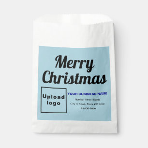 Christmas Business Light Blue Background Paper Bag