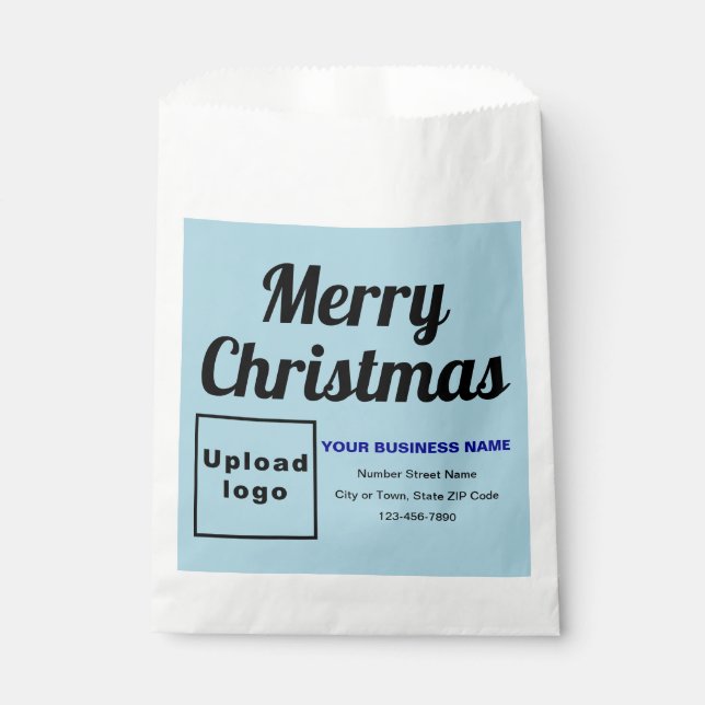 Christmas Business Light Blue Background Paper Bag (Front)