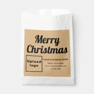 Christmas Business Light Brown Background Favour Bag