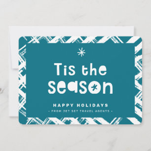 CHRISTMAS BUSINESS THANKS logo tis the season blue Invitation