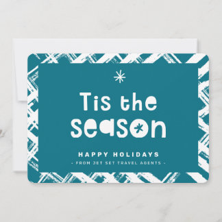 CHRISTMAS BUSINESS THANKS logo tis the season blue Invitation