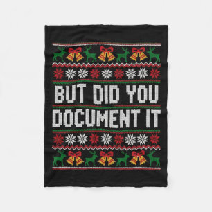 Christmas But Did You Doent It Ugly Office Party L Fleece Blanket