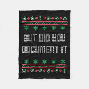 Christmas But Did You Doent It Ugly Office Sweater Fleece Blanket