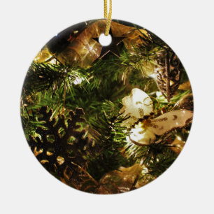 Christmas Butterfly Ceramic Ornament