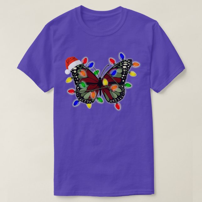 Christmas butterfly wound up in light cord T-Shirt (Design Front)