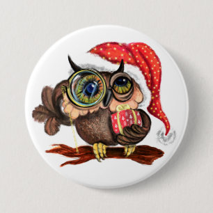 Christmas Button Gift Baby Owl with Gifts