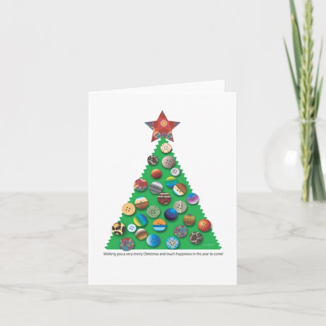 Christmas Button Tree note card (Front)