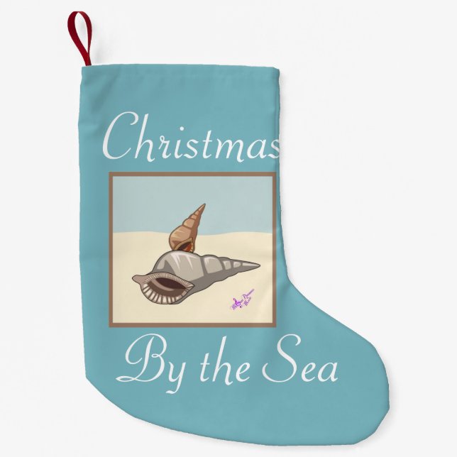 Christmas by the Sea Seashells Christmas Stocking (Front)