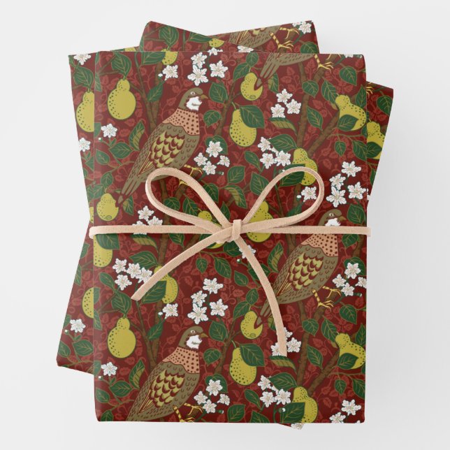  Christmas by William Morris Wrapping Paper Sheet (In situ)