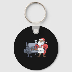 Christmas Byrbecue Santa Claus Grill Smoker Steak Key Ring