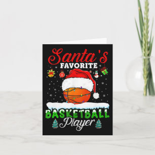 Christmas Bysketbyll Byll Santa Hat Xmas Boys Men  Card