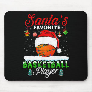 Christmas Bysketbyll Byll Santa Hat Xmas Boys Men Mouse Pad