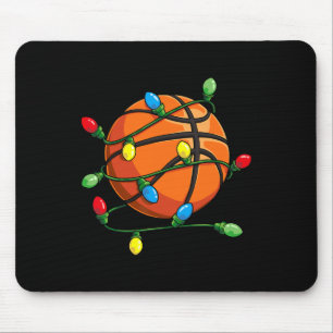 Christmas Bysketbyll Byll Xmas Lights Fun Boys Men Mouse Pad
