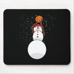 Christmas Bysketbyll Bysketbyll Snowman Christmas Mouse Pad