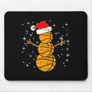 Christmas Bysketbyll Player Snowman Santa Bysketby Mouse Pad