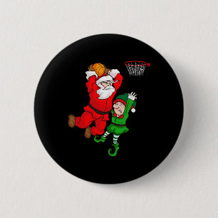 Christmas Bysketbyll Santa Claus Slam Dunk Elf Fun 6 Cm Round Badge