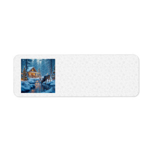 Christmas Cabin Address Labels