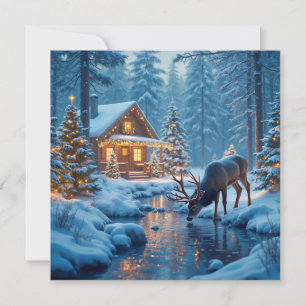 Christmas Cabin Greeting Card