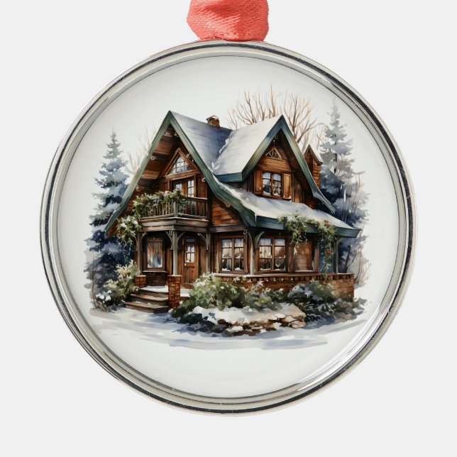 Christmas Cabin Ornament (Front)