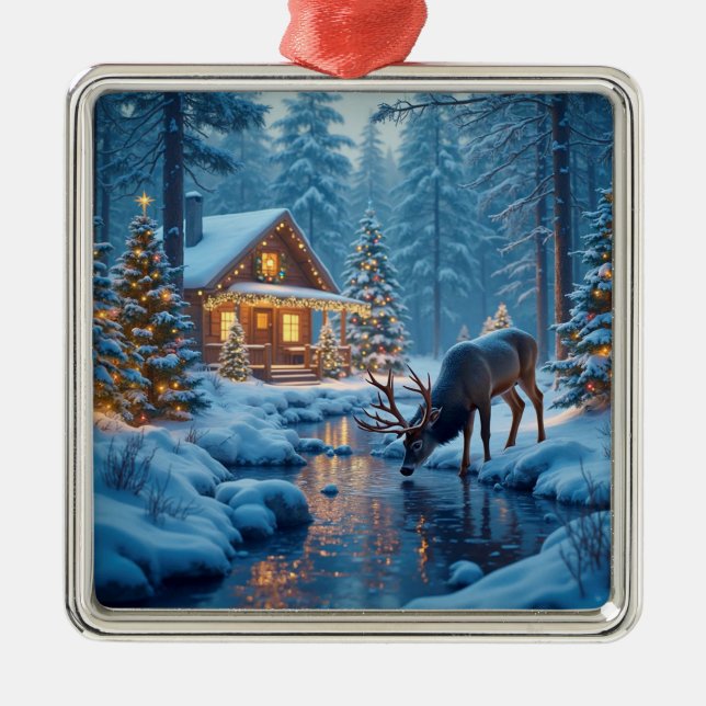 Christmas Cabin Ornament (Front)