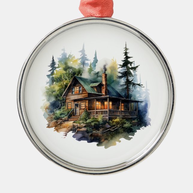 Christmas Cabin Ornament (Front)