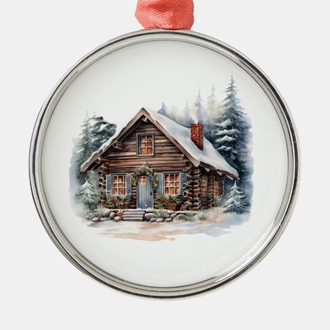 Christmas Cabin Ornament (Front)