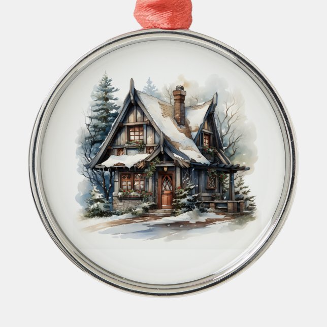 Christmas Cabin Ornament (Front)