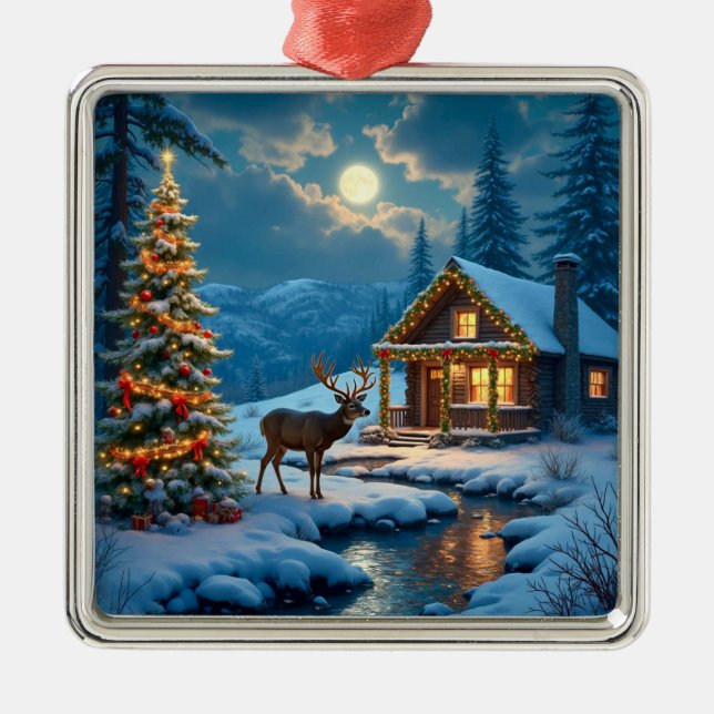 Christmas Cabin Ornament (Front)