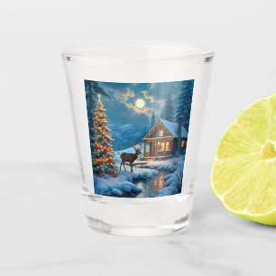 Christmas Cabin Shot Glass