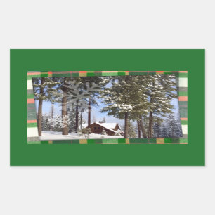 "Christmas Cabin" Sticker