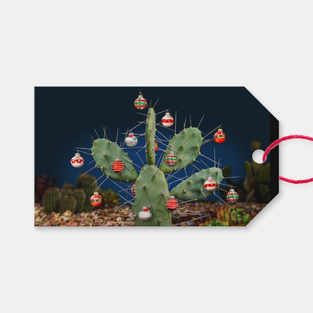 Christmas Cactus Balls Gift Tags (Front (Horizontal))