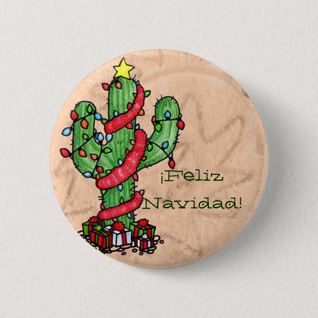 Christmas Cactus Button (Front)