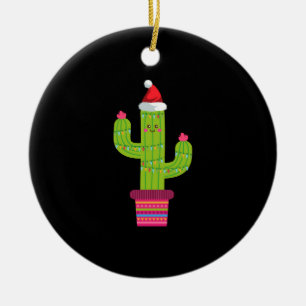 Christmas Cactus   Ceramic Ornament