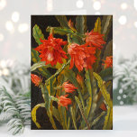 Christmas Cactus |  Christian Möllback Holiday Card<br><div class="desc">Christmas Cactus (1884) | Christian Möllback’s 1884 painting, Christmas Cactus, presents a detailed and vibrant portrayal of a blooming Christmas cactus plant in all its seasonal beauty. The plant’s elegant, drooping branches are adorned with rich, pink-red flowers that stand out against the deep green leaves. Möllback’s meticulous attention to the...</div>