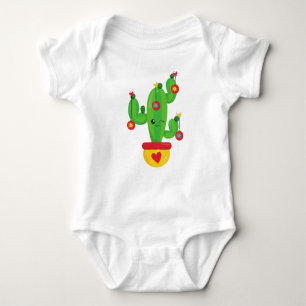 Christmas Cactus, Cute Cactus, Christmas Ornaments Baby Bodysuit