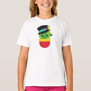 Christmas Cactus, Cute Cactus, Hat, Mistletoe T-Shirt