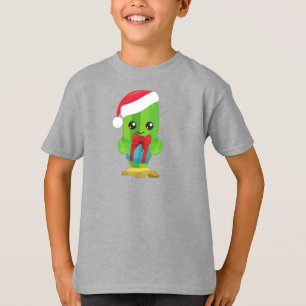 Christmas Cactus, Cute Cactus, Santa Hat, Gifts T-Shirt