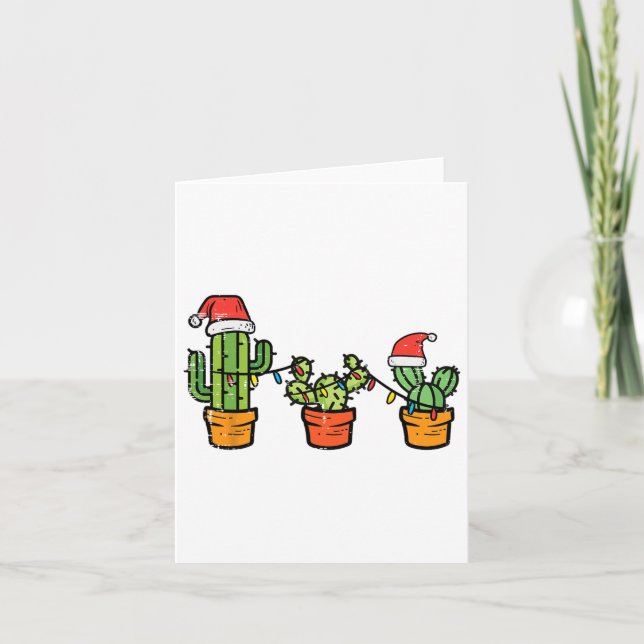 Christmas Cactus Cute Succulent Plant Xmas Men Wom Card (Front)