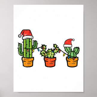 Christmas Cactus Cute Succulent Plant Xmas Men Wom Poster