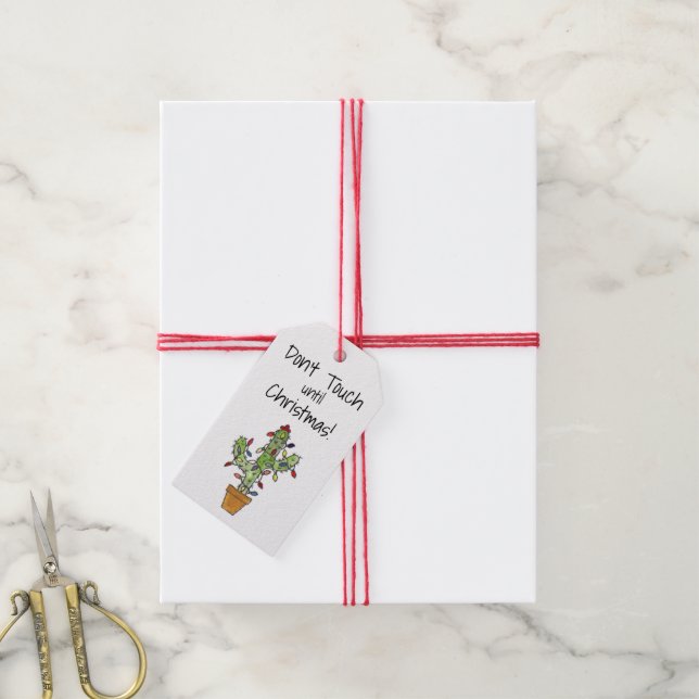 "Christmas Cactus" Gift Tags (With Twine)