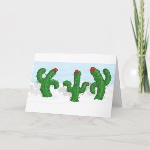 Christmas Cactus Holiday Greeting Card