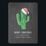 Christmas cactus. New Year. Chalkboard cacti Holiday Card<br><div class="desc">Chalkboard Christmas holiday card with green cactus. Contact me,  please,  if you need additional items.</div>